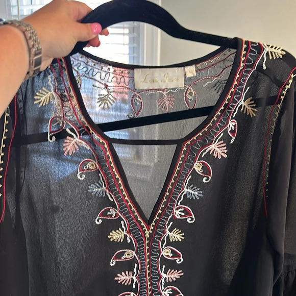 Sheer Embroidered Blouse - Picture 7 of 11